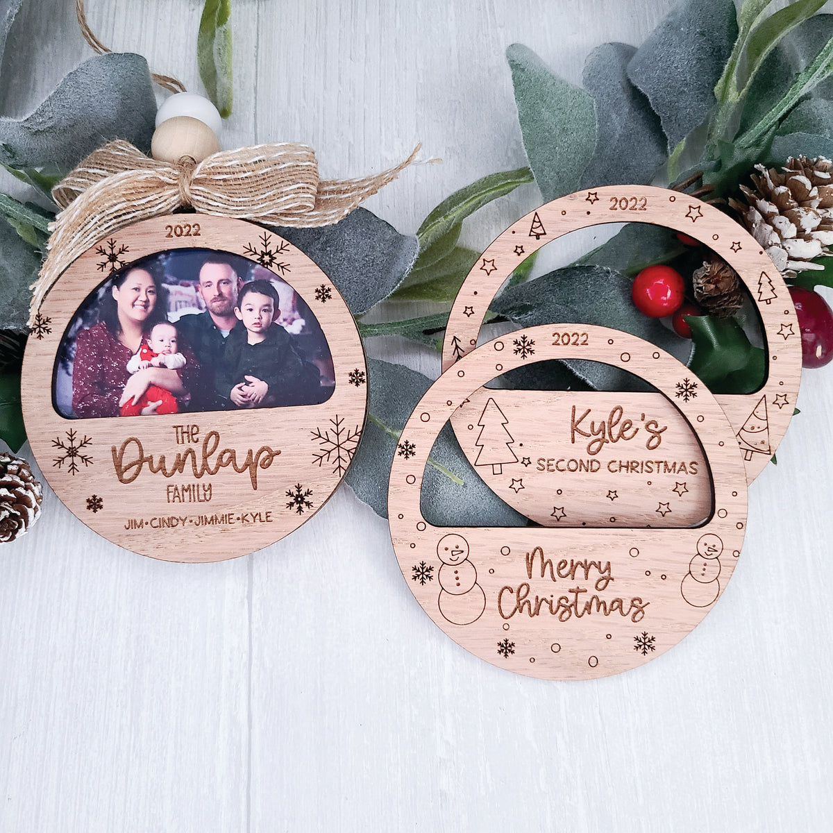 Personalized Wooden Christmas Ornaments | LightBurnDesign