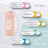 Personalized Kids Water Bottle with Straw - Perfect for School and Daycare