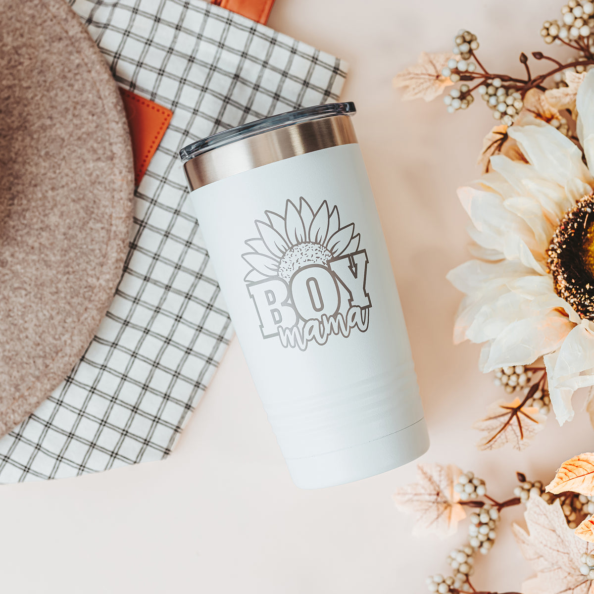 Boy Mama Sunflower 20 Oz Stainless Steel Tumbler – Legacy and Light