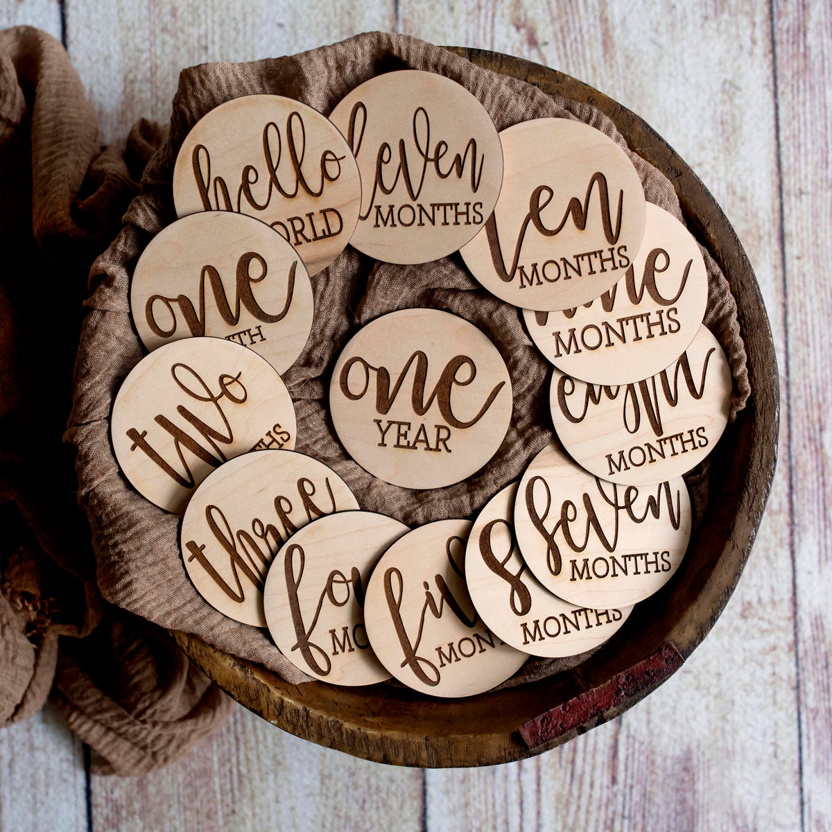 Monthly Milestone Discs | Baby Monthly Discs For Photos | Interchangeable Numbers Monthly Photo Prop Set | Newborn Birth Announcement Sign - UK - View #7