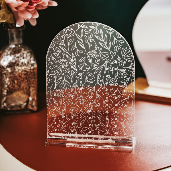 Floral Arched Clear Acrylic Earring Holder