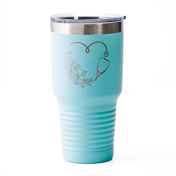 Powder Coated Tumbler 30oz Engraved Double Wall Insulated Stainless Steel