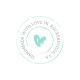 Round logo stating "Handmade with Love in Ruckersville, Va."