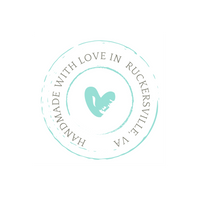 Handmade with Love in Ruckersville, VA with Teal Heart design