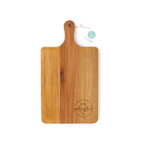 Wooden cutting board with New Home New Adventure New Memories Laser Engraved by Legacy and Light  on white background